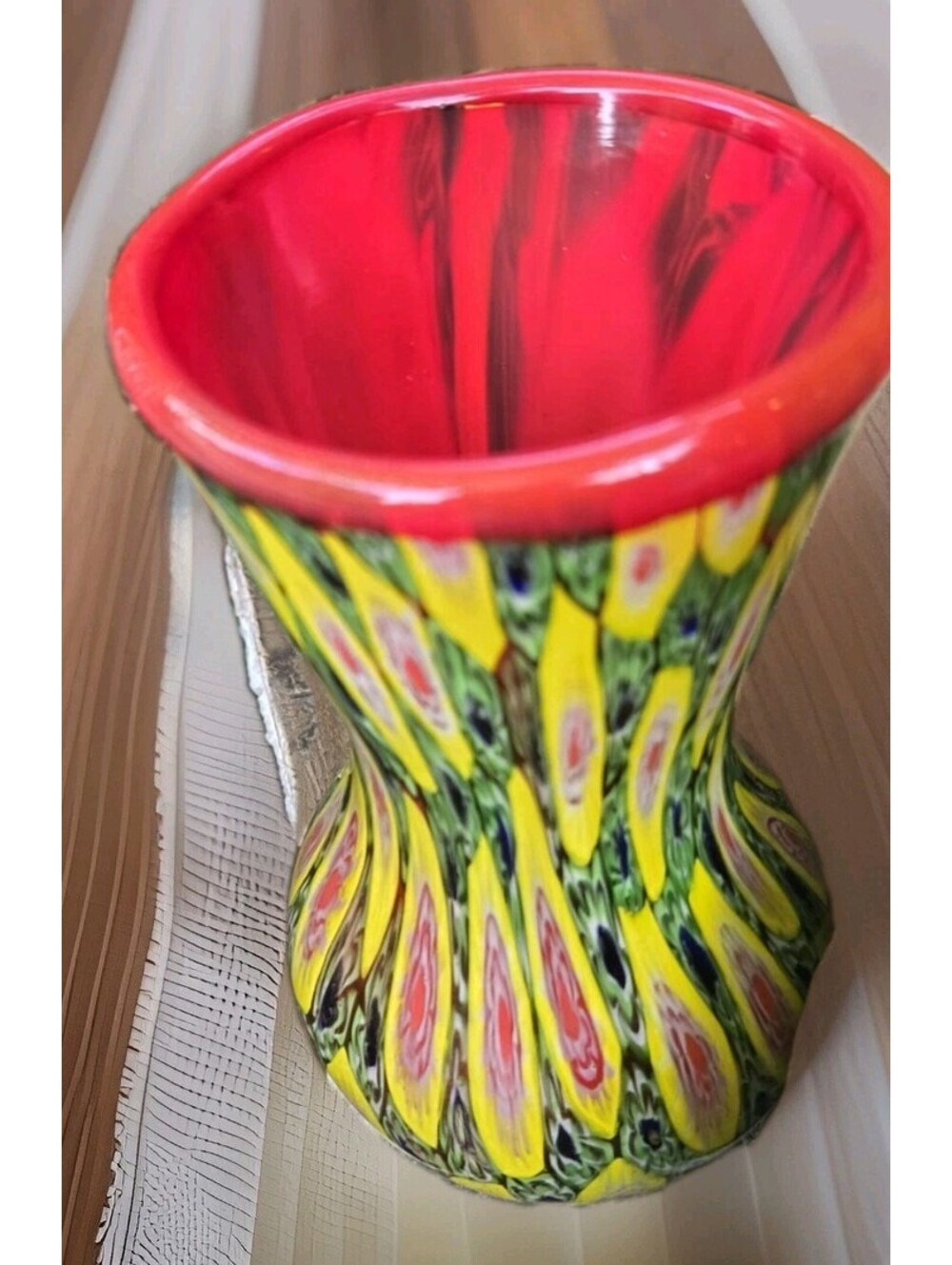 Vintage? 9" Tall Hand Blown Czechoslovakia? Murano? Vase Decor Rare Collectible